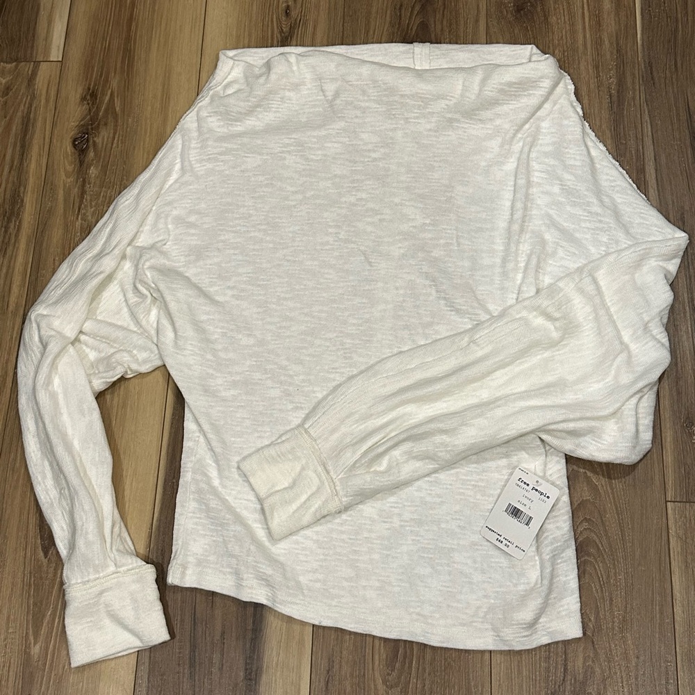 Free People ivory oversized off shoulder sweater NWT